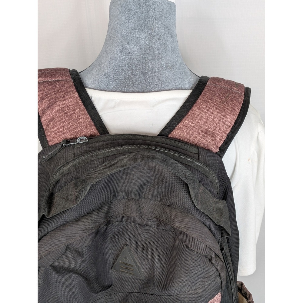 adidas Backpack Heather Burgundy Black Laptop School Travel Book Bag 20x12x8 - Picture 3 of 15